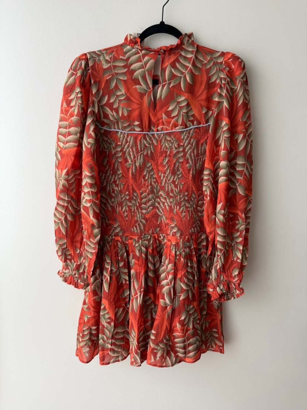 Farm Rio × Anthropologie Long-Sleeve Printed Mini Dress NWT - Picture 5 of 8